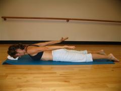 pilates beginner back extension exercise image