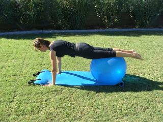 exercise ball plank image
