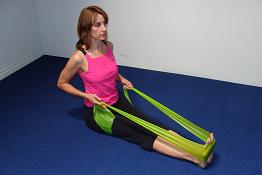 posture stretching exercise with band image