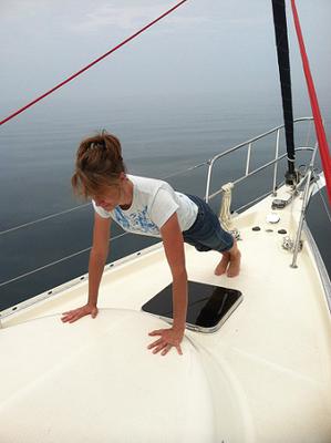 Pilates plank on a boat!