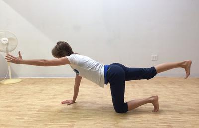 Kneeling arm and Leg extension