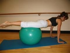 stability ball pushup image