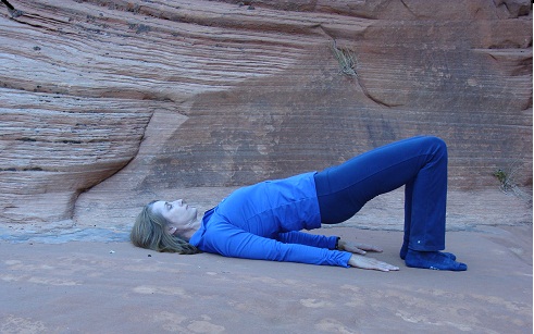 pilates routine on rock image