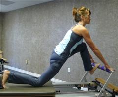 psoas stretch on the Pilates reformer image