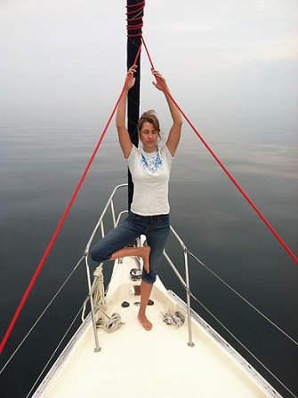 yoga pose on the water image